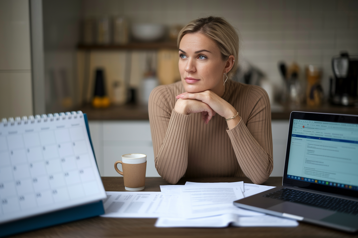 femme-table-papiers-ordinateur-cafe