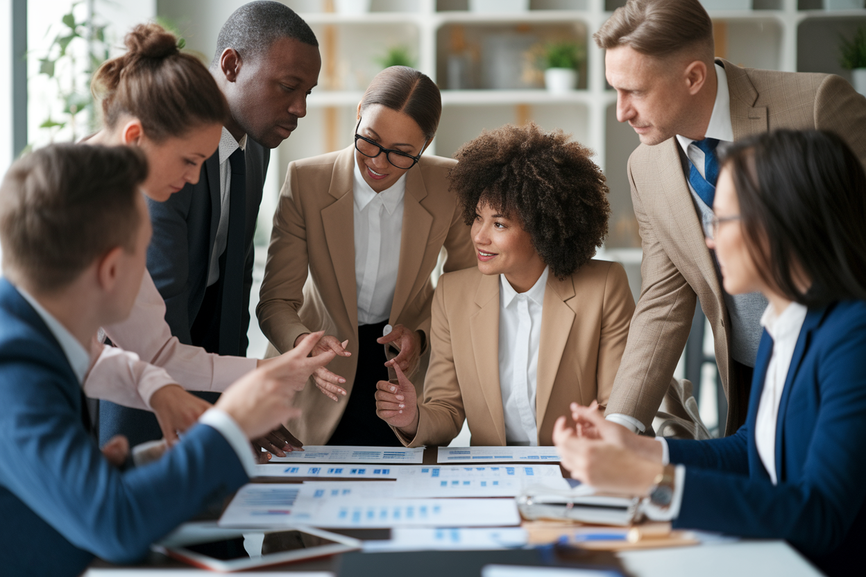 groupe-professionnels-table-ordinateur-documents