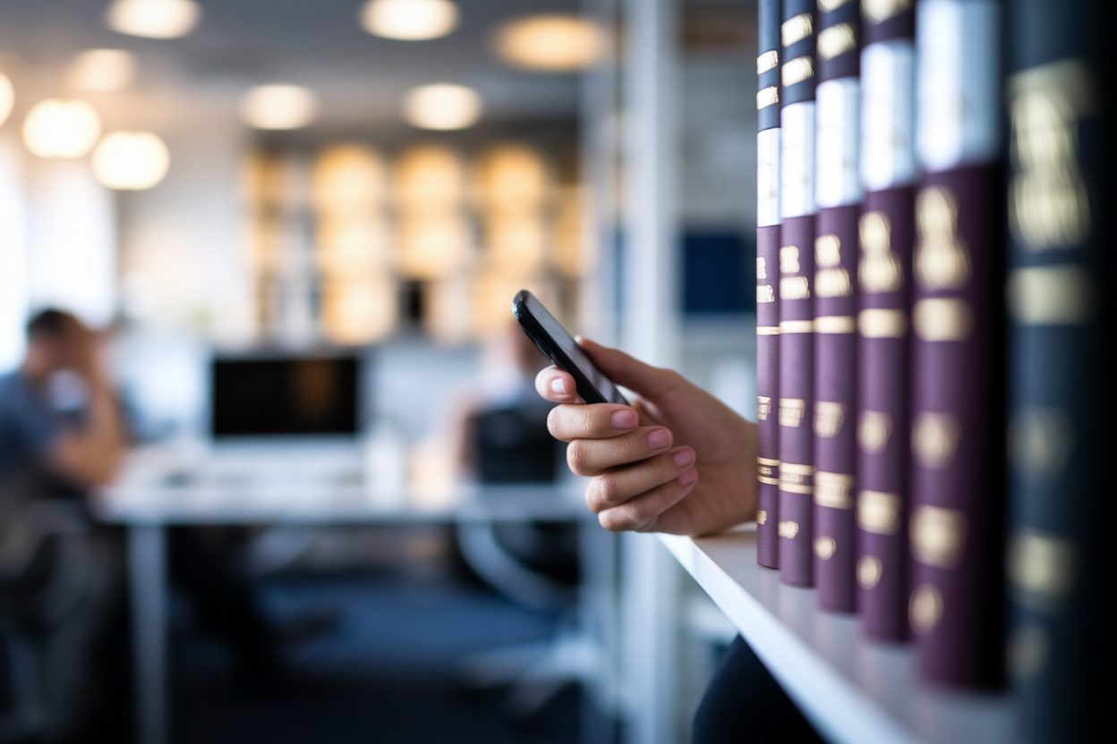 main-telephone-bureau-flou-livres