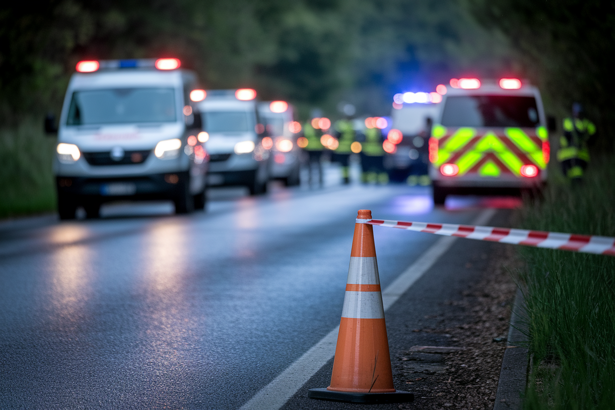 route-rurale-vehicules-urgence-cone