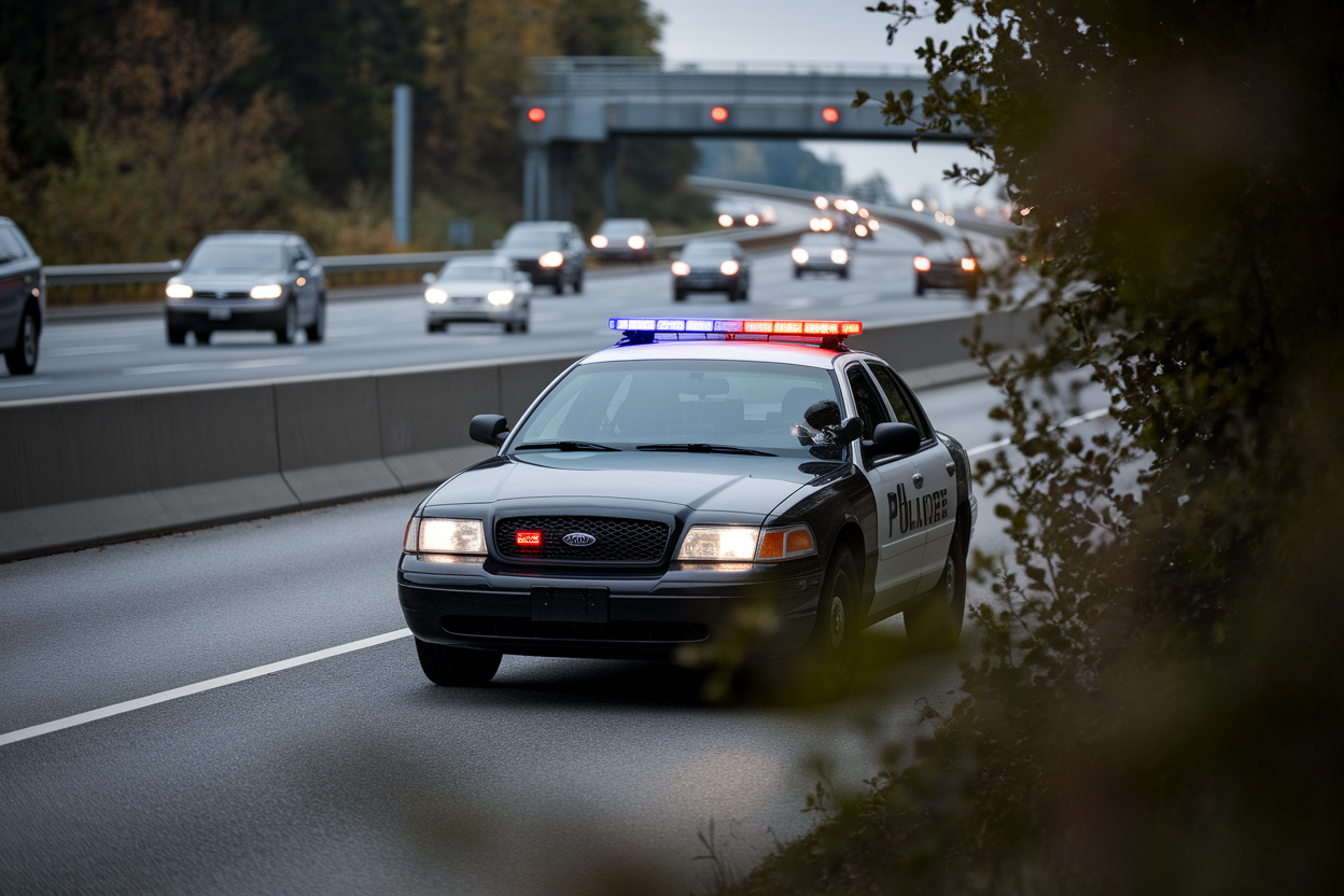 voiture-police-autoroute-buissons-flou
