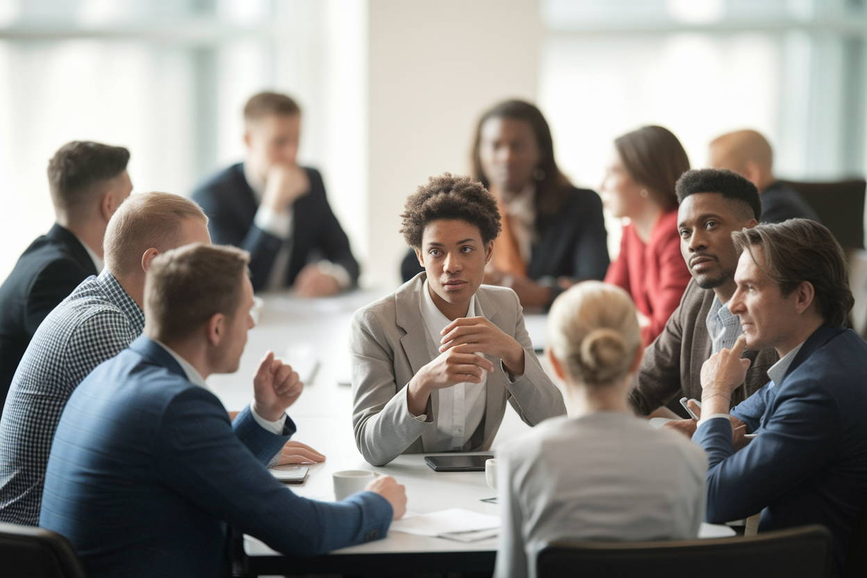 groupe-divers-table-conference-discussion
