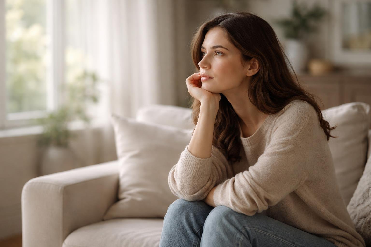 femme-pensive-salon-fenetre-flou