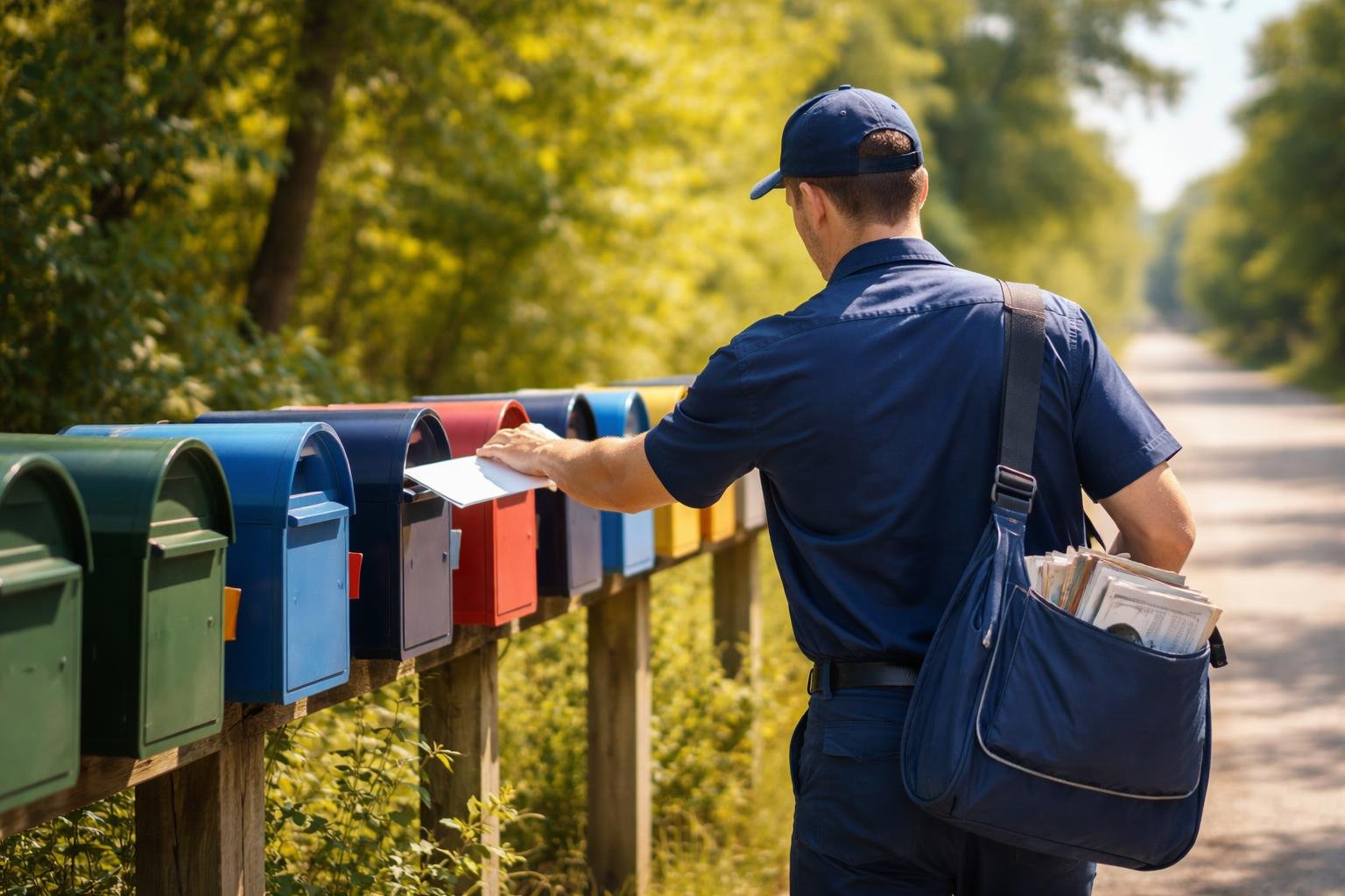 facteur-courrier-boites-couleurs-arbres