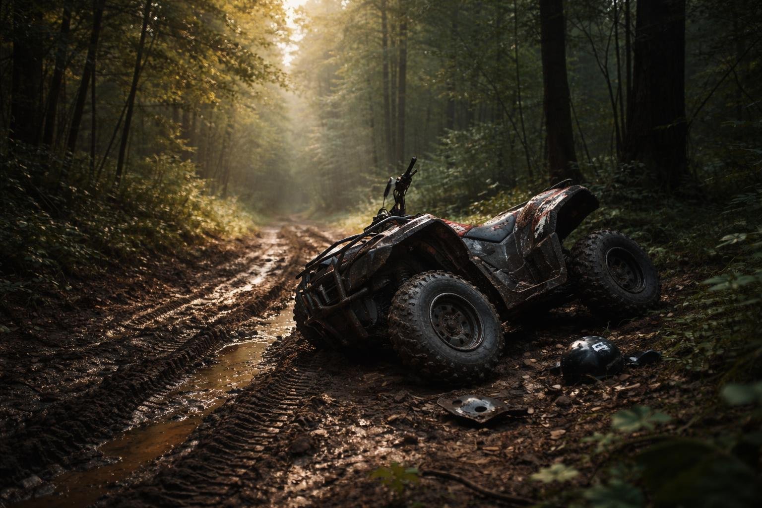quad-accidente-foret-boue-feuillage