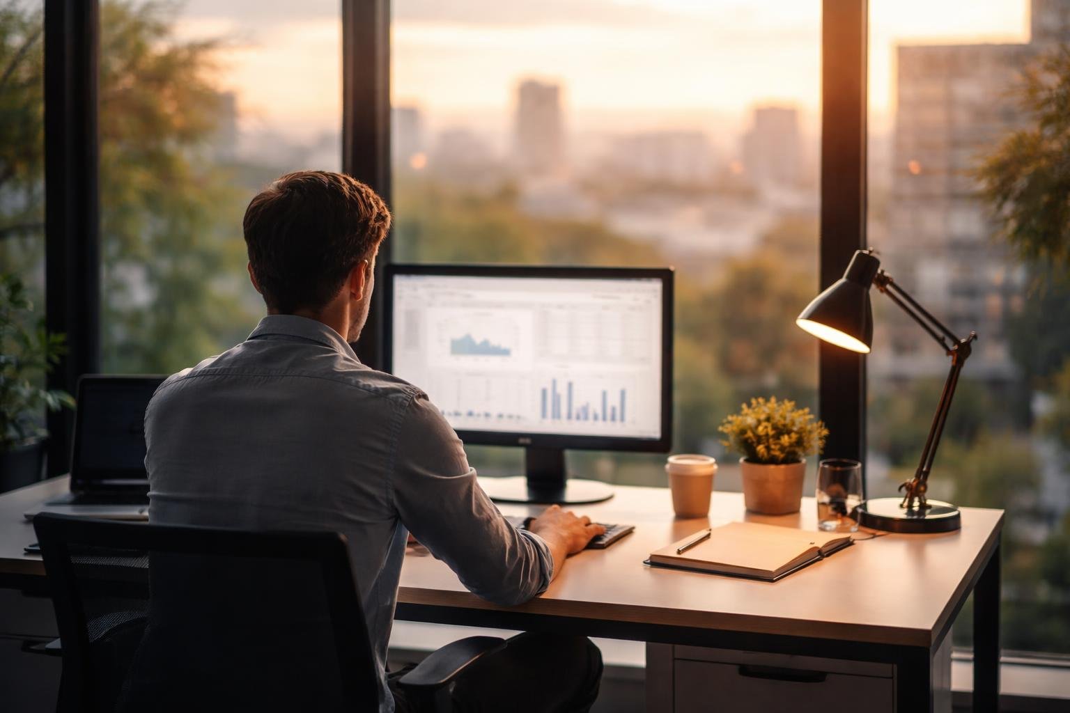 employe-bureau-moderne-vue-ville